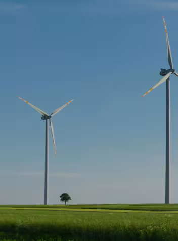 WInd turbines and blue sky